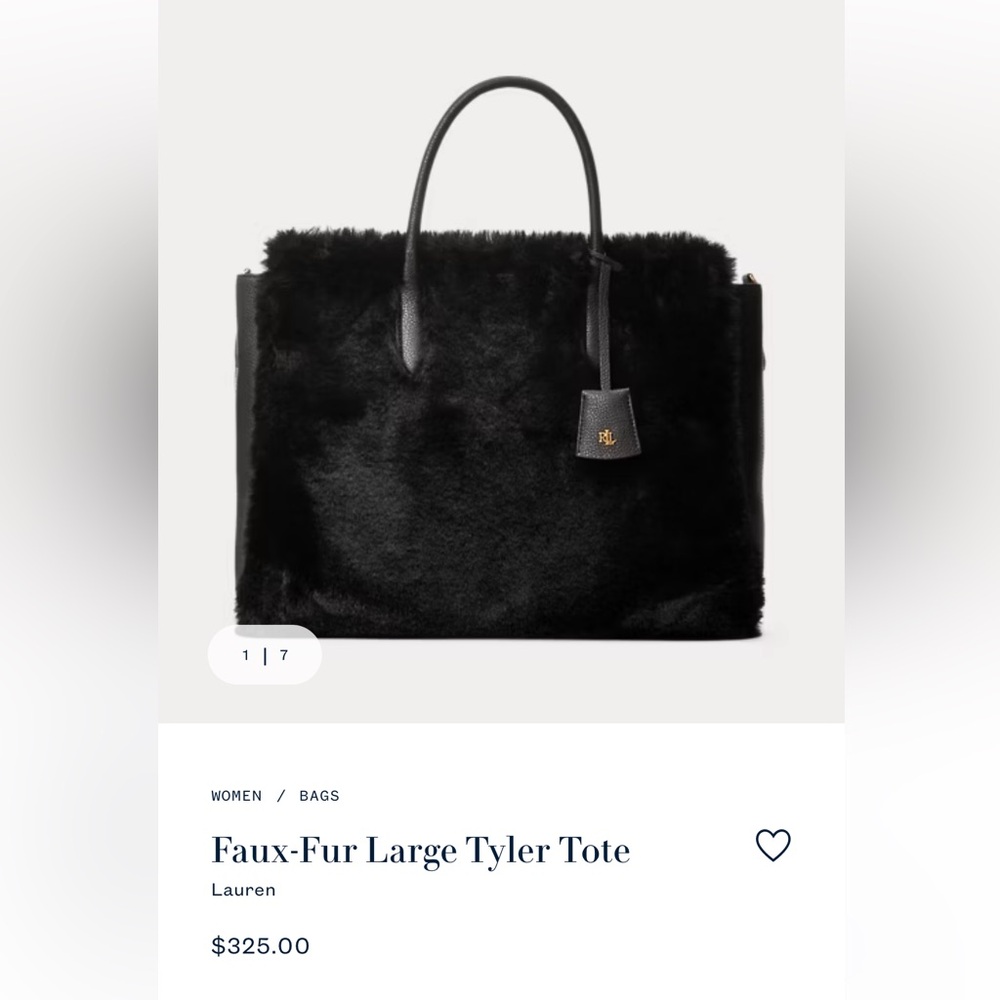 Ralph Lauran Faux Fur Large Tote
